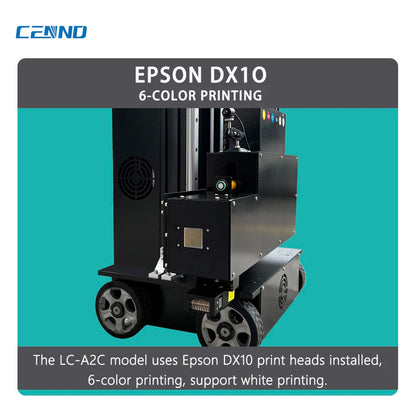 LC-A2C 3D UV Wheel Wall Flatbed Printer DX10 Print Head Portable Semi-Automatic Wall Pen 6-color UV Inkjet Printer