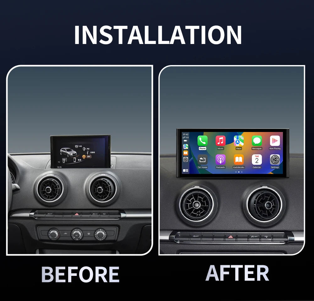 Car Stereo Screen Audio Car GPS 10.25 Inch Touch Screen Android Auto Carplay Interior Accessories for Audi A3  2013-2018