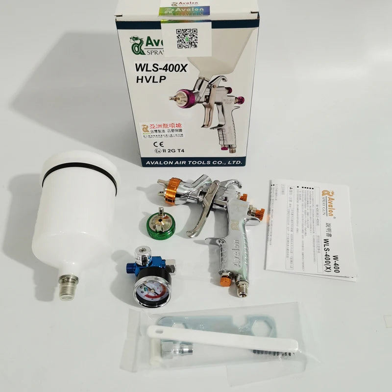 Taiwan Avalon WLS-400X HVLP Airbrush Double Cowl Varnish Color Spray Gun Car Paint 1.4 Caliber Industrial Spray Finishing