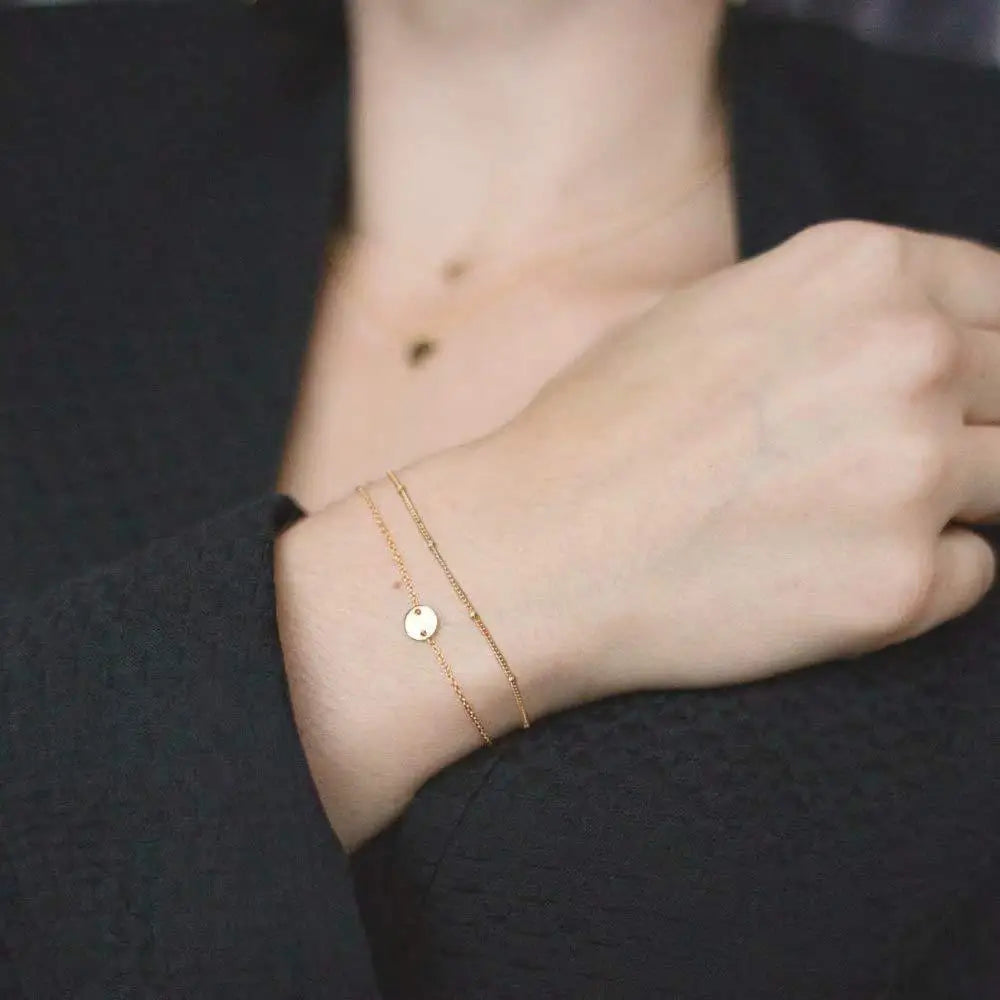 Luxury Hypoallergenic Women Bracelet Stainless Steel 18K Gold Multi-layer Bracelet with Adjustable Chain Daily Wear
