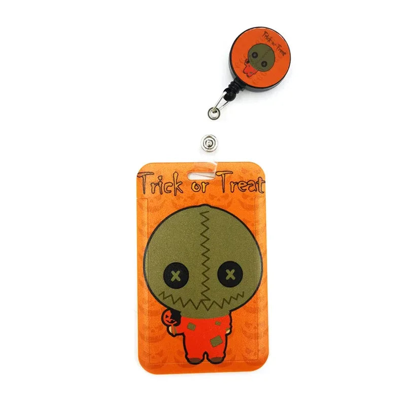 Halloween Trick R Treat Art Cartoon Anime Fashion Lanyards Bus ID Name Work Card Holder Accessories Decorations Kids Gifts