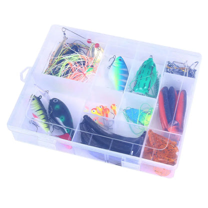 Different Hard Soft Fishing Lure Set Box Frog Hook Shad Spinner Bait Fishing with High Quality