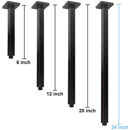 2026 Wall Mount 24 Inch Brass Square Shower Arm Thermostatic Faucets Soft Spray Brushed Surface Ceramic Valve Fixed Rain Shower