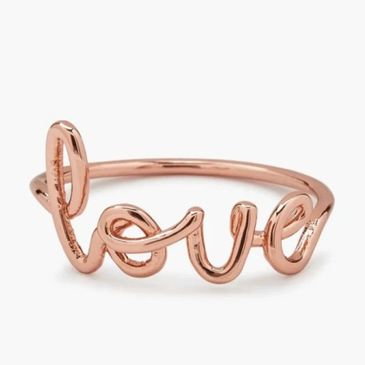 F1574 Love Letter Ring Rose Gold Plated Alloy Unisex Fashion Ring Valentine's Day Jewelry