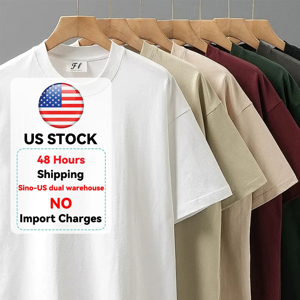 USA Stock High Quality 160g 100% Cotton Factory Price Manufacturer Custom Logo Printing T-Shirt Plain Unisex Women Men Tshirt