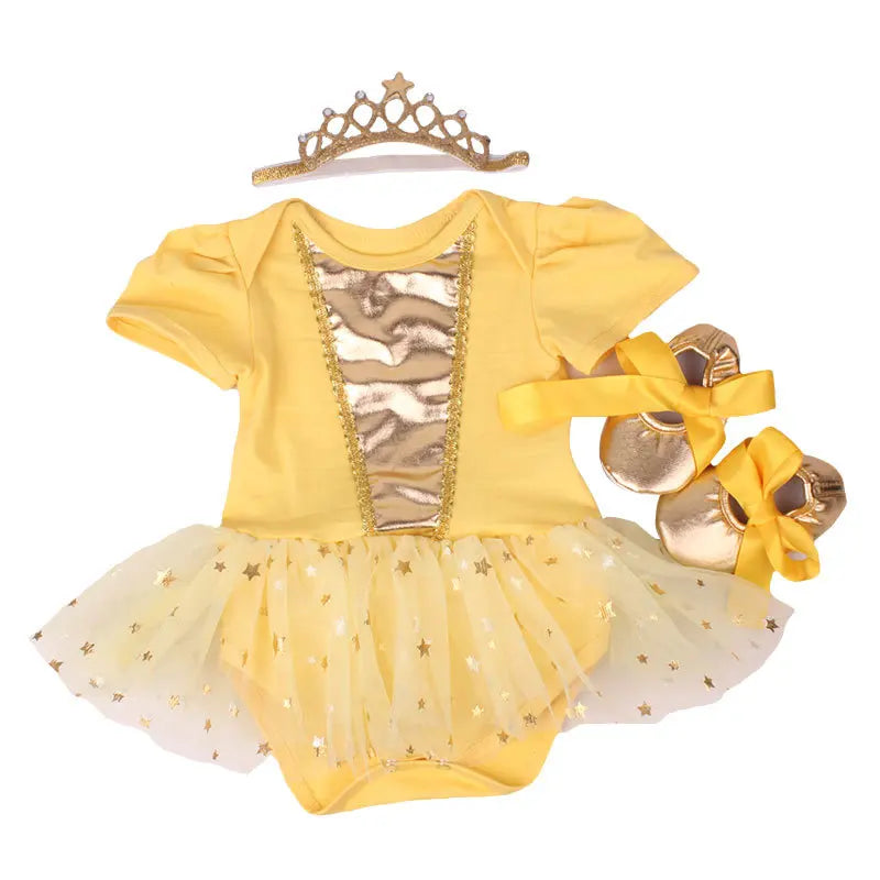 0-2Y 3pcs Girl Baby Summer Suit Novelty Costume Newborn Clothing Sets Bebe Dress Toddler Clothes Party Cosplay Gift 3 6 9 12 18M