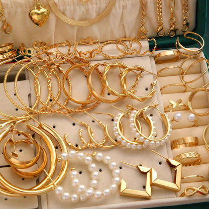 Perfect for Daily Wear 54pcs Christmas Jewelry Set - Elegant&Simple Ring,Earrings,Necklace,Bracelet for Women | Holiday Gifting