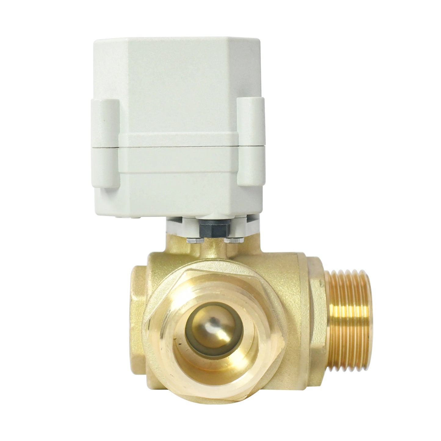 A20-T25-B3-C 3 Way L Port 1" DN25 NPT Brass CR202 DC9-24v Motorized Valve Male Thread