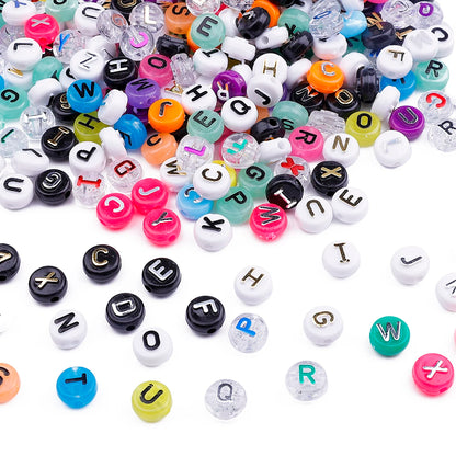 Factory Wholesale Transparent Letter Beads Spacer Loose Acrylic English Alphabet Bead for Diy Bracelet Waist Bag Jewelry Making