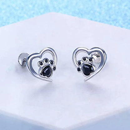 E1900 White Gold Heart Stud Earrings With Zircon Bezel Setting For Women Cute Fashion Jewelry Gift