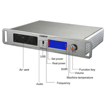600W Wireless Professional Amplifier & Broadcast FM Transmitter with USB Input for Radio Station Broadcasting System