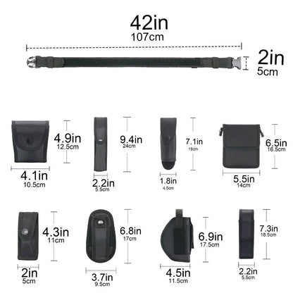 Tactical Security Duty Belts Multifunctional Gun Holster Flashlight Pouch Sets Utility Kit Patrol Belt for Hunting Accessories