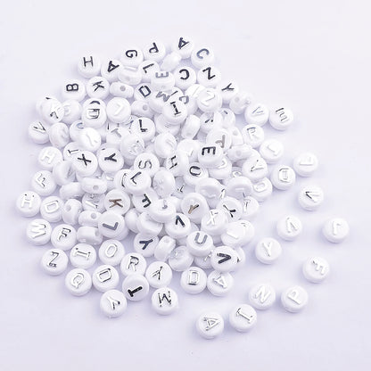 Factory Wholesale Transparent Letter Beads Spacer Loose Acrylic English Alphabet Bead for Diy Bracelet Waist Bag Jewelry Making