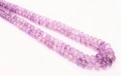 Natural Pink Amethyst Smooth Rondelle Gemstone Beads 16" Length 5 10mm AAA Quality Handmade Jewelry Making Craft