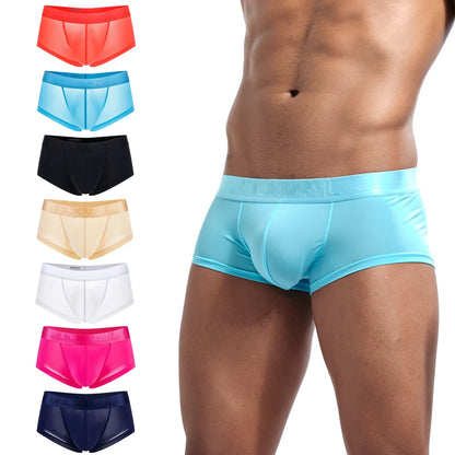 Boxer Ultra-thin Breathable Knitted Ice Silk Fiber Translucent Cool Underwear All Seasons Daily Casual Low-waisted Men's