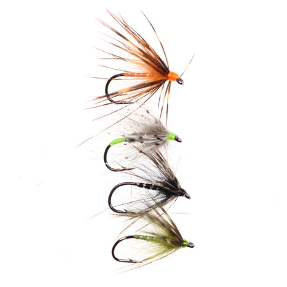 Vampfly 8PCS Size #12 Tenkara Nymph Wet Fly Trout Fishing Fly Soft Hackle Spider Trout Flies Bait Lures Black Orange Yellow