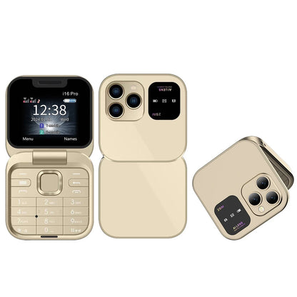 SERVO I16 Pro Mini Flip Phone 1000mAh Battery 32MB RAM 32MB ROM 1.77 Inch Dual SIM Pocket Phone With Flashlight