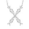 Pass Diamond Tester Letter C Multi Cut VVS Moissanite Necklace 925 Silver Platinum Plated Elegant Fine Jewelry Necklace