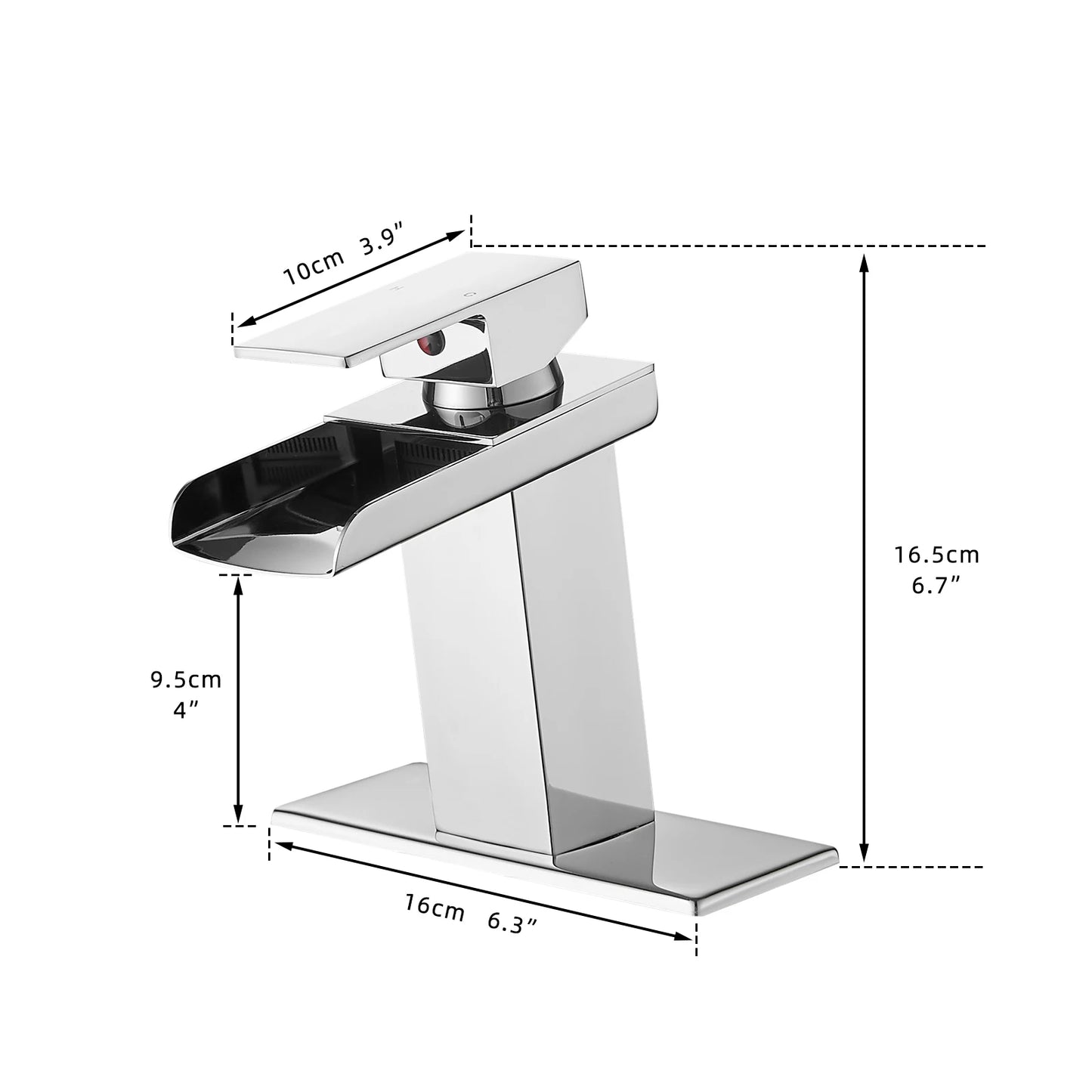 Cheap Modern 1-Hole Chrome Shining 304 Stainless Steel Bathroom Faucet Anti-Rust Basin Taps with Ceramic Valve Core Deck Plate