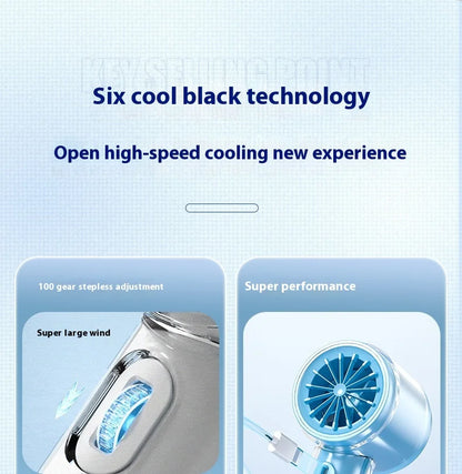 RYW Fan Factory FS2553 Portable 3000mAh USB Rechargeable Foldable Touch Control Handheld Fan Flashlight for Students Car Outdoor