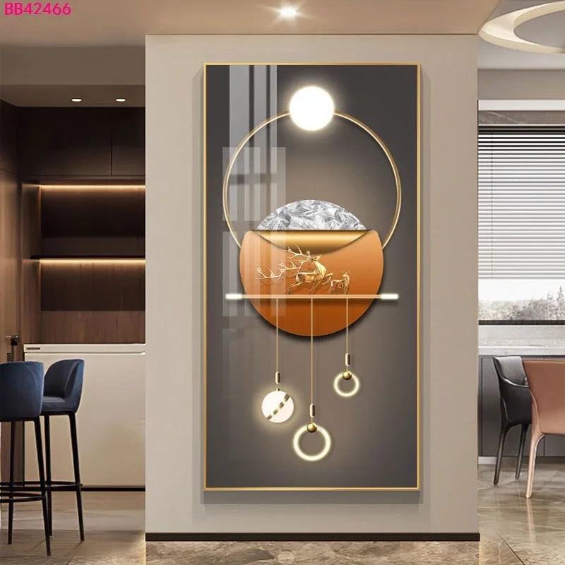 100X50CM  New Large Aluminum Alloy Frame Crystal Home Gallery Hanging Wall Decor Artwork Painting Dropshipping for Living DDP