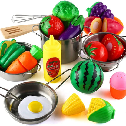 JXD Children's Pretend Cooking Toy Mini Kitchen Set As a Birthday Gift for Kids Baking Apron Set