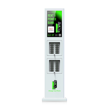 Rental Power Bank Simcard 24 Slots 23.8-inch Led Display Touch Screen Waterproof Shared Charging Station 160w Output Power Cord