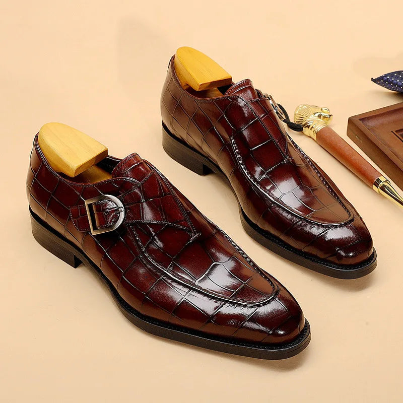 ClassicPattern Business Flat Shoes Men Designer Formal Dress Leather Shoes Men's Loafers Valentine Gifts Shoes