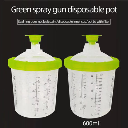 50Pcs 400ML Spray Gun Paint Tank Paint Spray Gun Mixing Cup No Clean Disposable Measuring Cup Type H/O Quick Cup