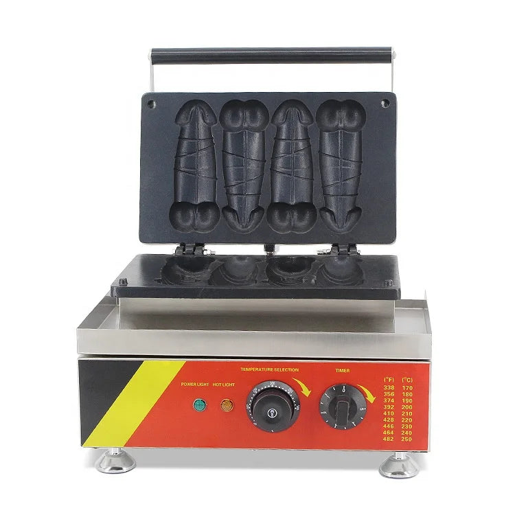 Snack Food Machine 4 Piece Penis Shape Waffle Maker Hot Dog Making Baker for Sale