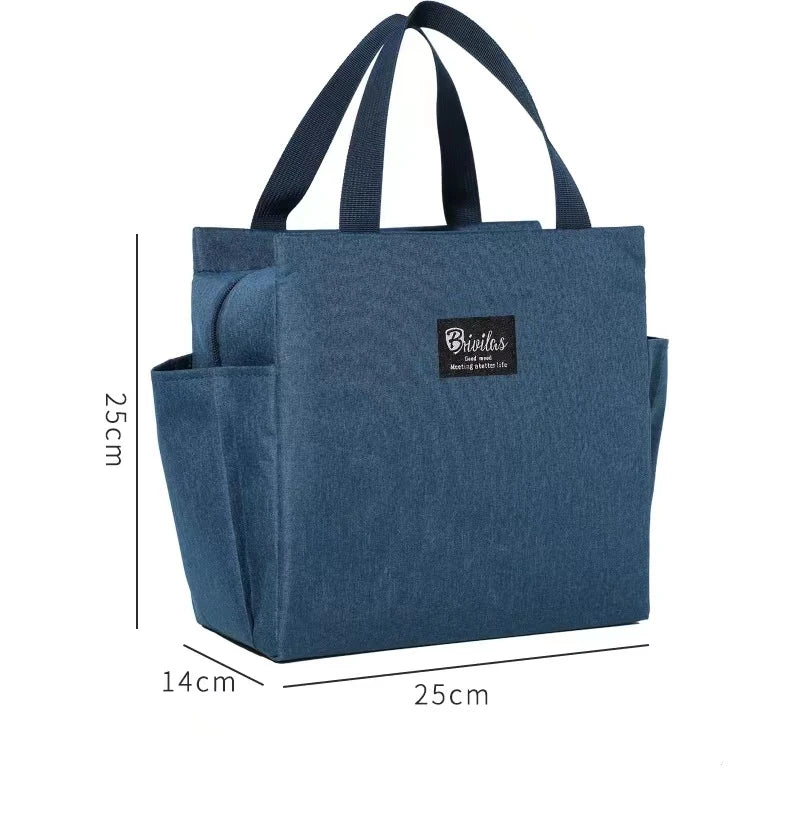 Double Pocket Insulated Bento Portable Cooler Bag Ice Pack Lunch Box Insulation Package Insulated Thermal Food Picnic Bags