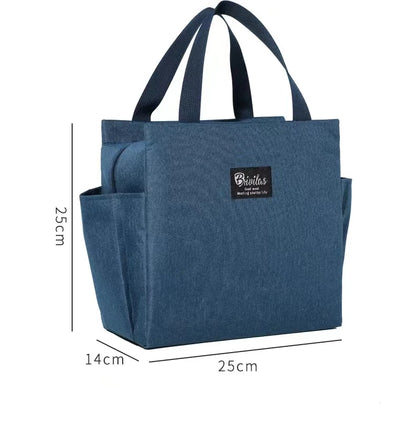 Double Pocket Insulated Bento Portable Cooler Bag Ice Pack Lunch Box Insulation Package Insulated Thermal Food Picnic Bags