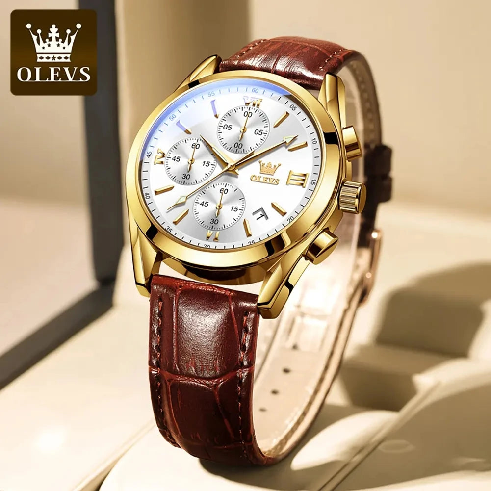 OLEVS 2872 Luxury Original Quartz Watches Chronograph Luminous Hands Waterproof Wristwatches for Men Montre Relojes Pour Homme