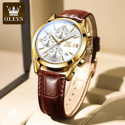 OLEVS 2872 Luxury Original Quartz Watches Chronograph Luminous Hands Waterproof Wristwatches for Men Montre Relojes Pour Homme
