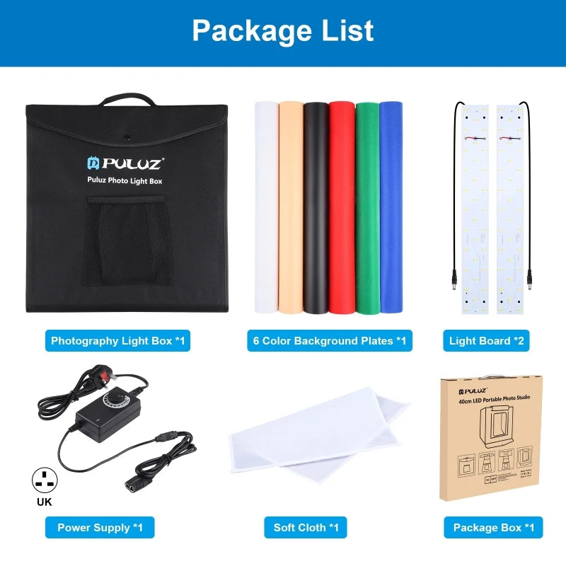 PULUZ 40cm Foldable Lighting Tent Kit Popular Wholesale Photo Studio for Softbox with Free Background Photo Studio Accessories