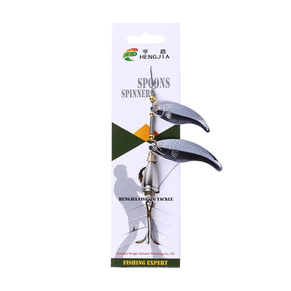 9CM-10.5G-4# Spinner Fishing Bait Lure Mental Two Sequins Blades With a Bell Saltwater Fishing