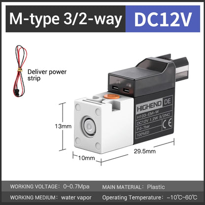 Highend 3/2 Way Direct Acting Mini Solenoid Valve 24v 10mm L/M/G-type Vacuum  Plastic Mini Sock Knitting Solenoid Valve