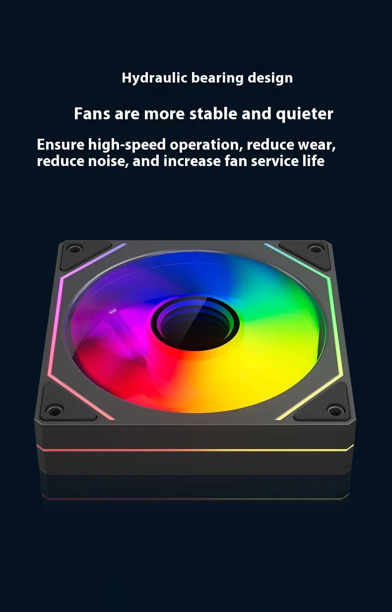TEUCER PRO 12CM ARGB Shuang Synchronous Mute 4th Generation Family Chassis Ball Bearing Plastic Computer Case Cooling Fan