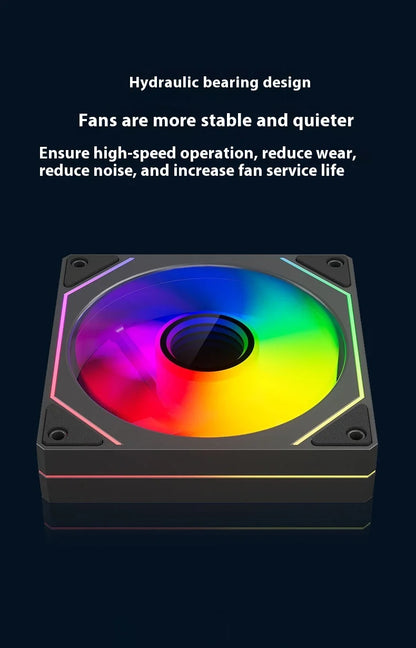 TEUCER PRO 12CM ARGB Shuang Synchronous Mute 4th Generation Family Chassis Ball Bearing Plastic Computer Case Cooling Fan