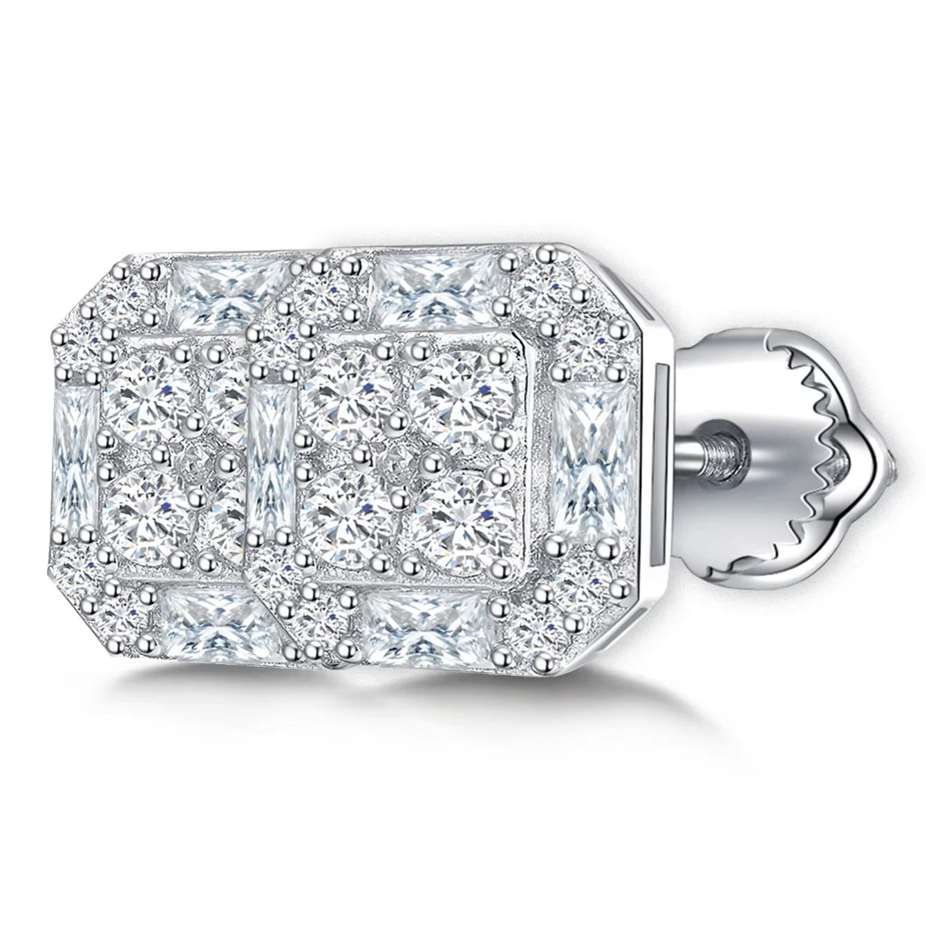 Wholesale Luxury Lab Grown Diamond Earrings Rhodium S925 Sterling Silver Fine VVS Moissanite Women Stud Earrings
