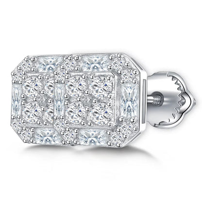 Wholesale Luxury Lab Grown Diamond Earrings Rhodium S925 Sterling Silver Fine VVS Moissanite Women Stud Earrings