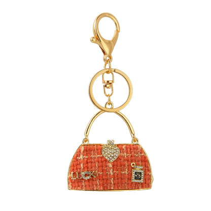 Fashion Luxury Bag Accessory Purse Bag Charm Bling Rhinestone  Car Key Chain Handbag Crystal Keyring Designer Keychains