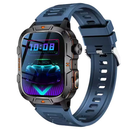 New Men's Outdoor Sports Smart Watch Flashlight 1.96 Inch Large Screen IP68 Waterproof Smartwatch Compatible With Android iPhone