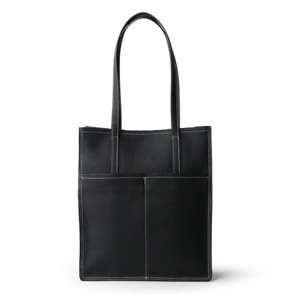 Women Luxury Full Grain Genuine Real Leather Bag Tote Shopping Laptop  Cowhide Handbag for Lady Shoulder Custom Logo