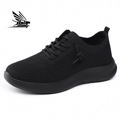 Men's Casual Flying Knitted Running Shoes Breathable Lace-Up Design Cross-Border Couple Fashion Mesh Autumn Walking Style