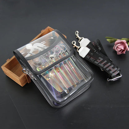 clear Jelly PVC Salon Barber Scissor Bag Transparency Scissors Pouch Barber Hairdressing Waist Bag Professional Grooming PVCtool