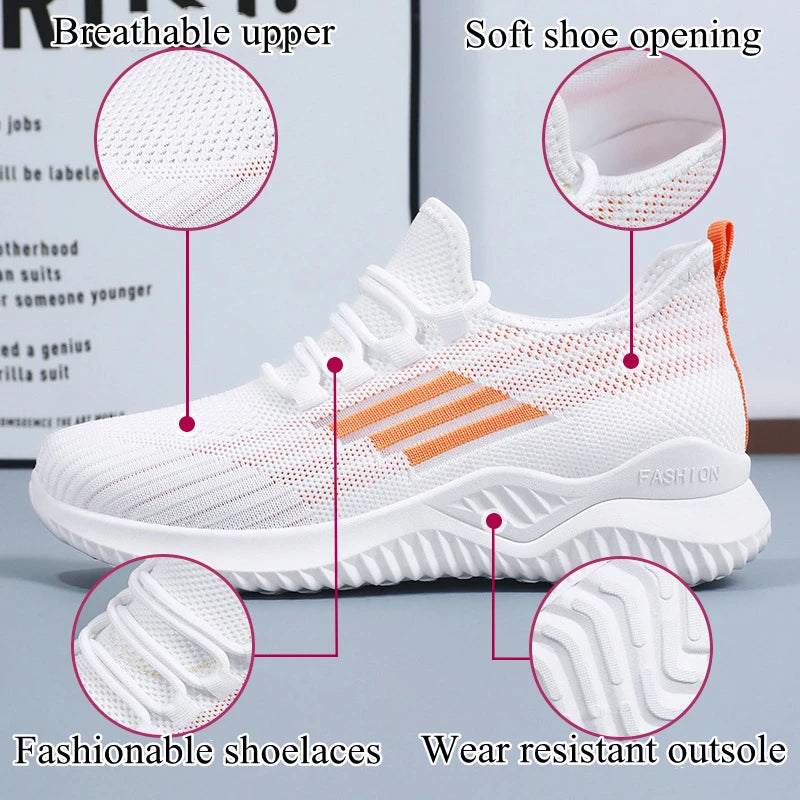 Spring and Summer New Mesh Women's Shoes Breathable Sports Soft Bottom Travel Shoes