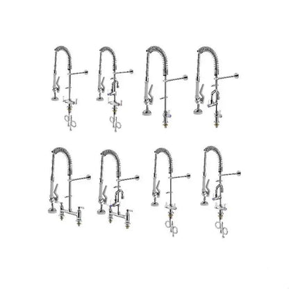 Sunmax Commercial Kitchen Faucet Long Spout Pull-Down Stainless Steel Restaurant Pre-Rinse Sense Faucet for Hotels Restaurants