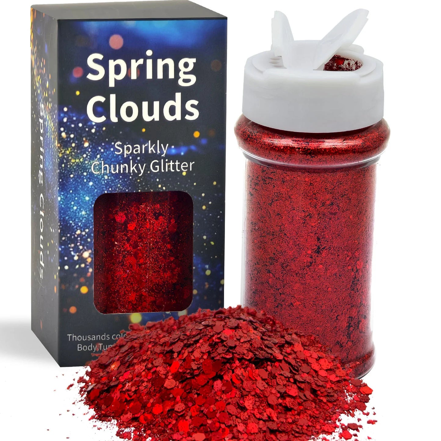 US Warehouses High Flash Spring Chunky Glitter 24 Color Bottle Set for Diy Makeup Manicure Handcrafted Cups Gift-making and More