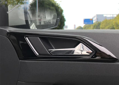 Center Control Gear Shift Panel Inner Door Armrest Handle Cover Trim Black Fit For VW Volkswagen Polo 2019 - 2023 Accessories